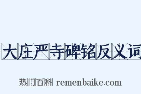 大庄严寺碑铭反义词是什么意思的图片